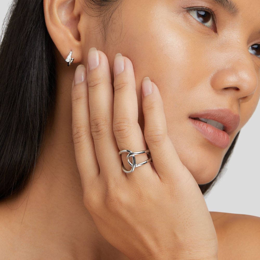 Zilveren Interlocking Open Ring