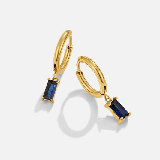 Avery Blauwe Kristallen Dangle Oorbellen