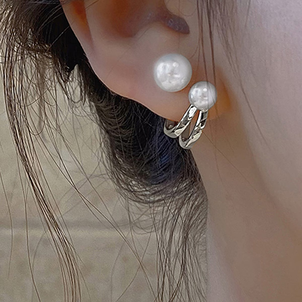 Double Parel Statement Oorbellen