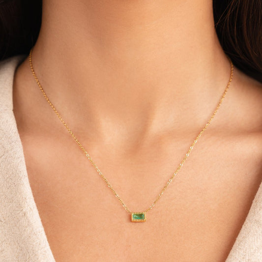 Baguette Geboortesteen Ketting