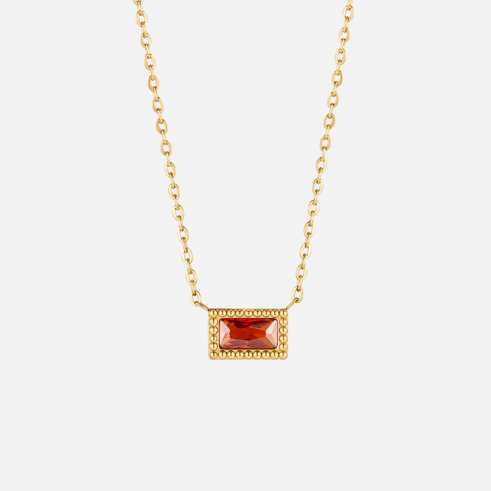 Baguette Geboortesteen Ketting