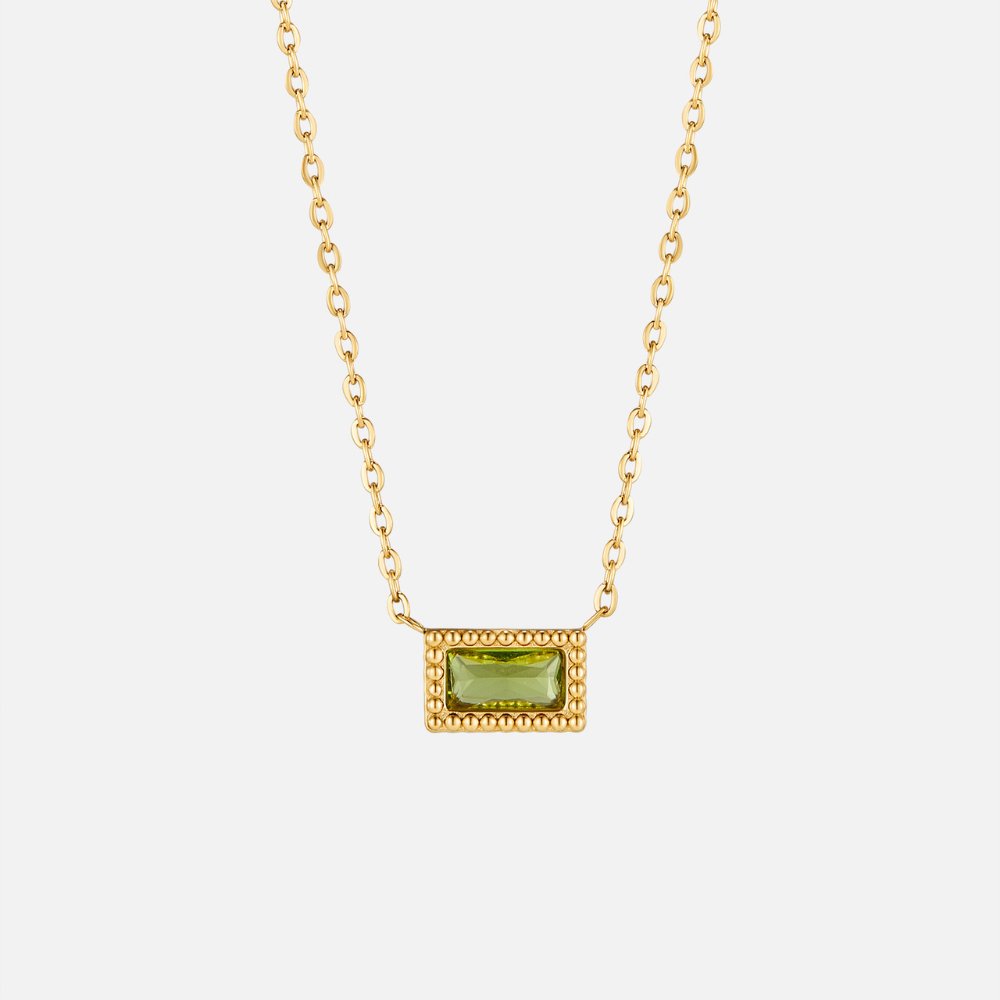 Baguette Geboortesteen Ketting