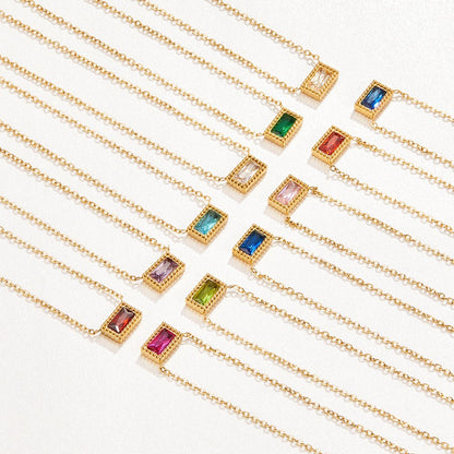 Baguette Geboortesteen Ketting