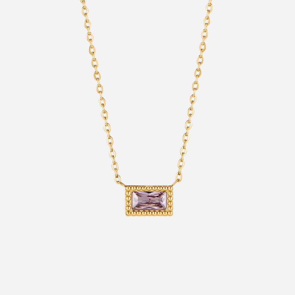 Baguette Geboortesteen Ketting
