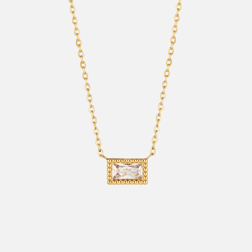Baguette Geboortesteen Ketting