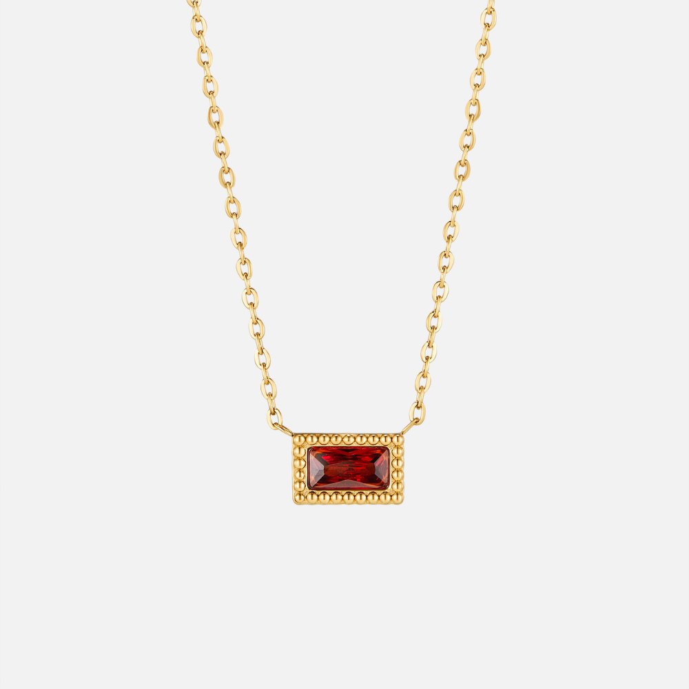 Baguette Geboortesteen Ketting