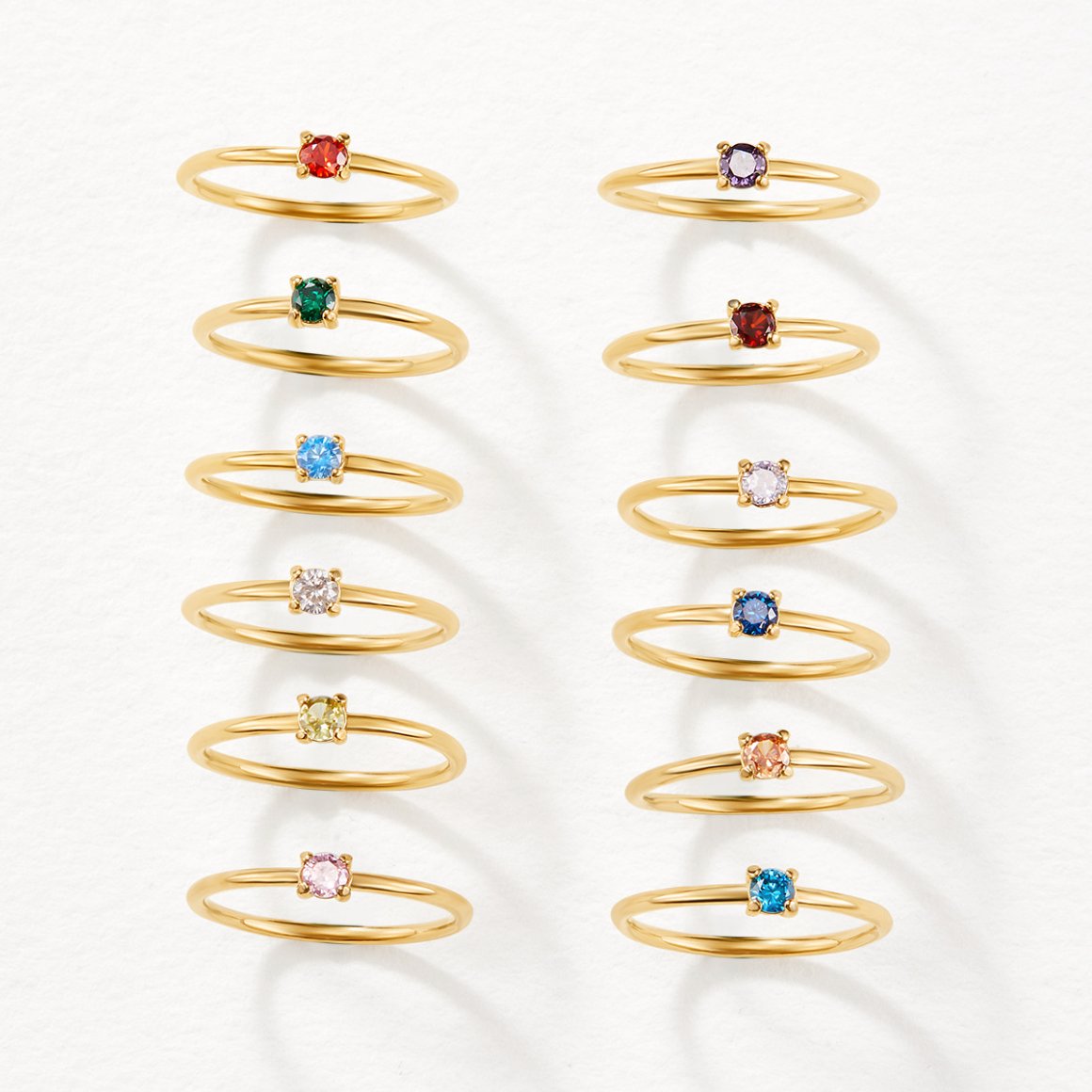 Geboortesteen 18K Gouden Ringen