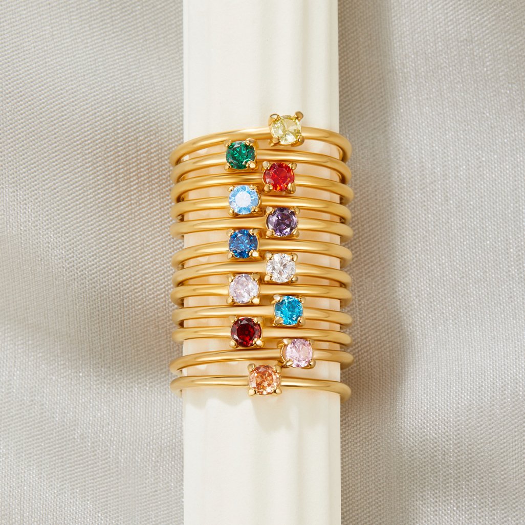 Geboortesteen 18K Gouden Ringen