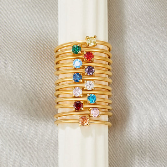 Geboortesteen 18K Gouden Ringen