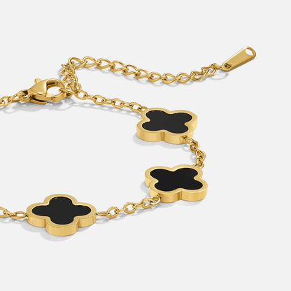 Zwarte Klaver Armband