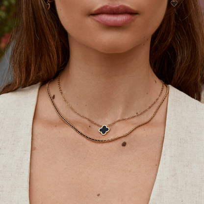 Zwarte Klaver Ketting