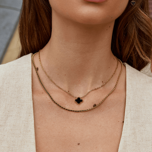 Zwarte Klaver Ketting