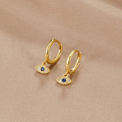 Blauwe Boze Oog Dangle Oorbellen
