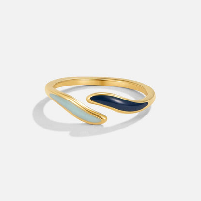 Blauwe Oceaan Golven Wrap Ring