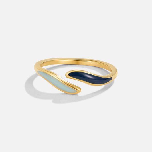 Blauwe Oceaan Golven Wrap Ring