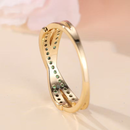 Smaragden Flow Ring | Goud