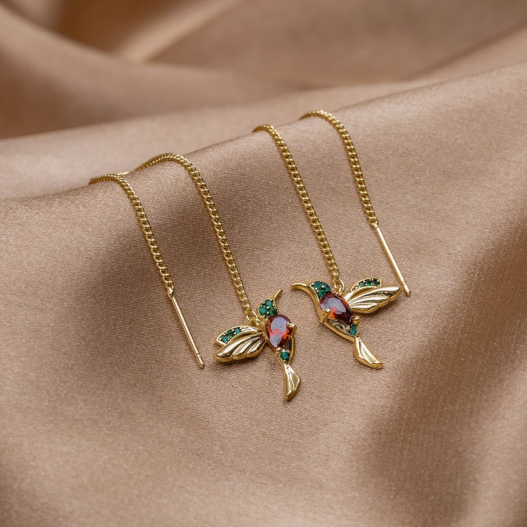 Kristallen Kolibrie Tassel Oorbellen