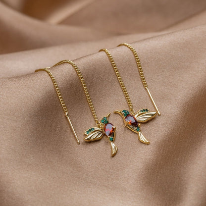 Kristallen Kolibrie Tassel Oorbellen