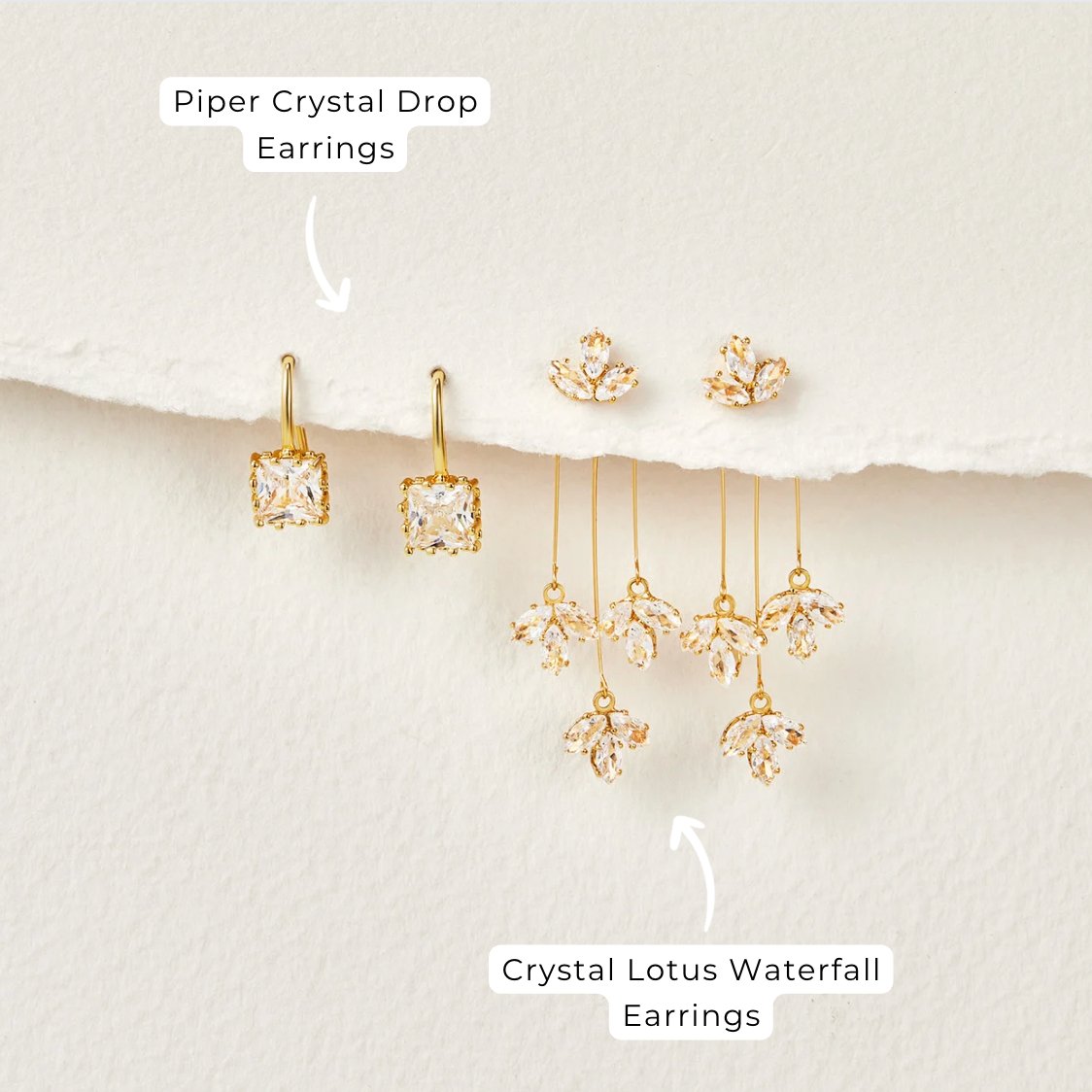 Kristallen Lotus Waterval Oorbellen
