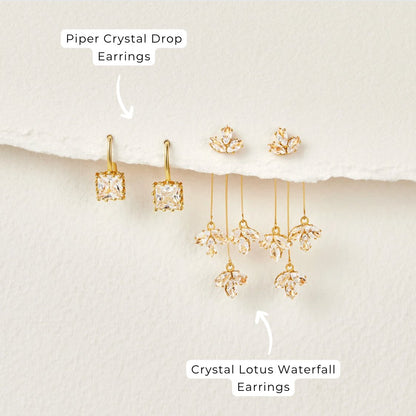Kristallen Lotus Waterval Oorbellen