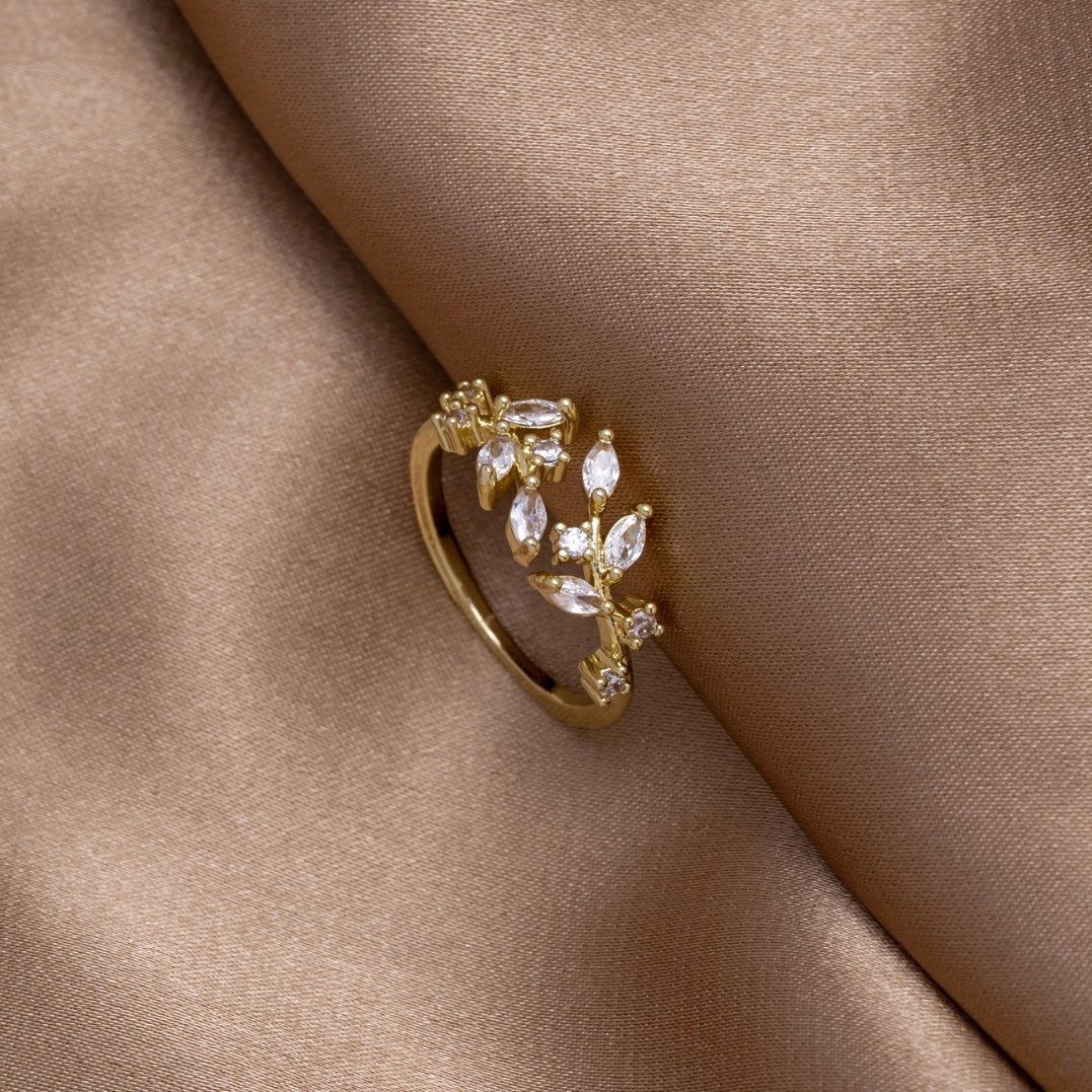 18K Gouden Kristallen Wijnring