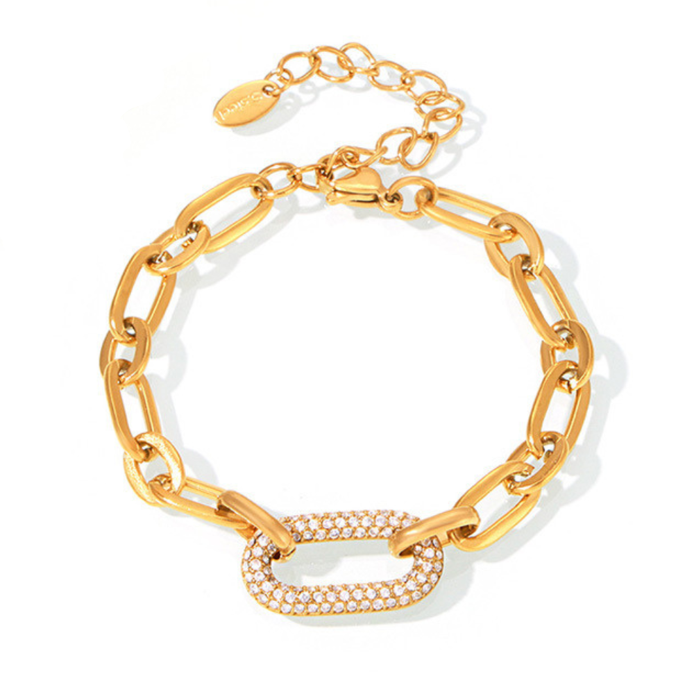 Paved Chunky Ketting Schakel Sieraad Set | Goud