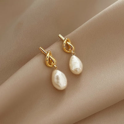 Knotted Parel Elegance Oorbellen