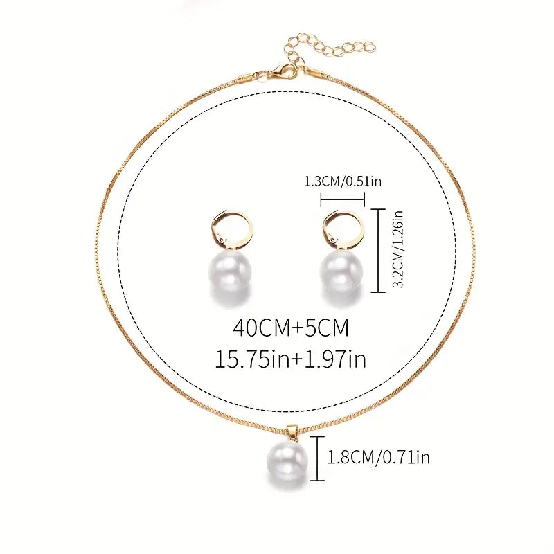 Gouden Grace Parel Sieraad Set | Goud
