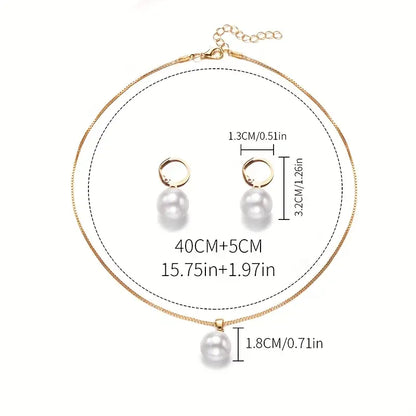Elegante Graceful Parel Ketting Set