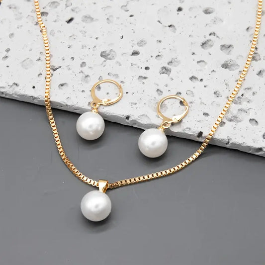 Gouden Grace Parel Sieraad Set | Goud