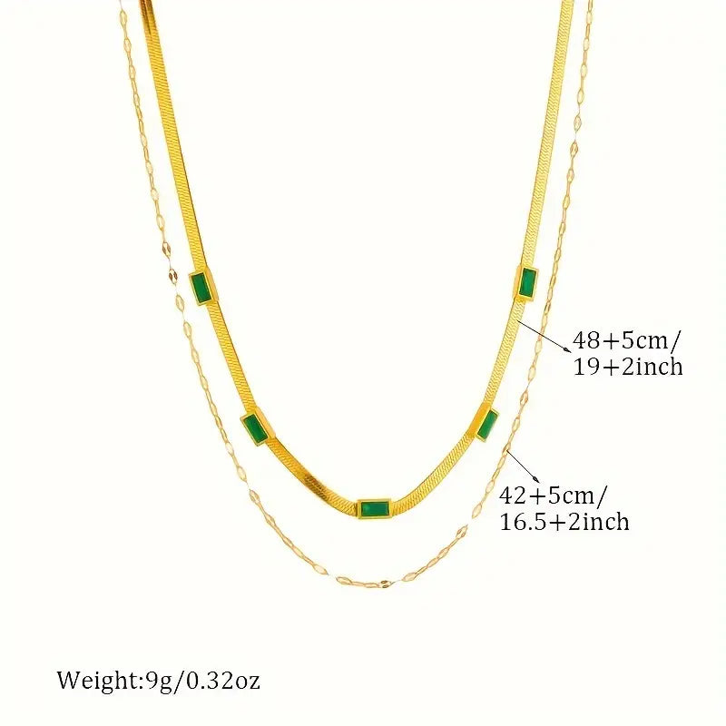 Sister Gem Double-Layer Retro Ketting | Goud