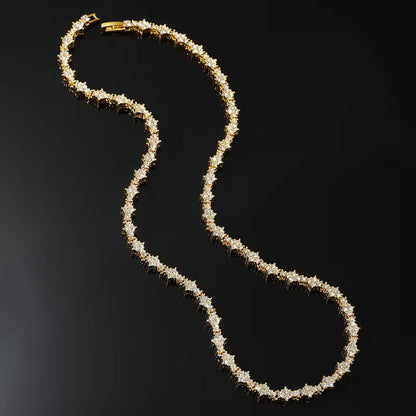 Klassieke Cluster Tennisketting | Goud
