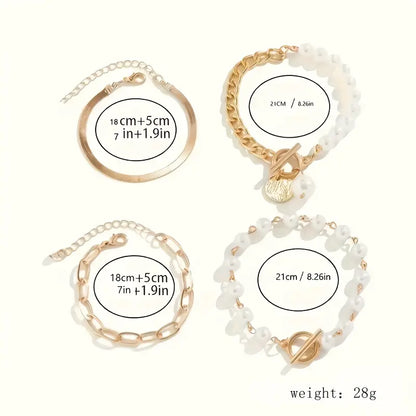 Premium Gelaagde Parel Armband Set