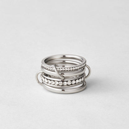 'Voor altijd' Link Kristal & Zilveren Ring