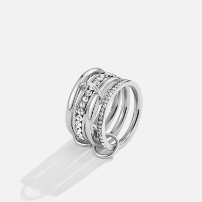'Voor altijd' Link Kristal & Zilveren Ring