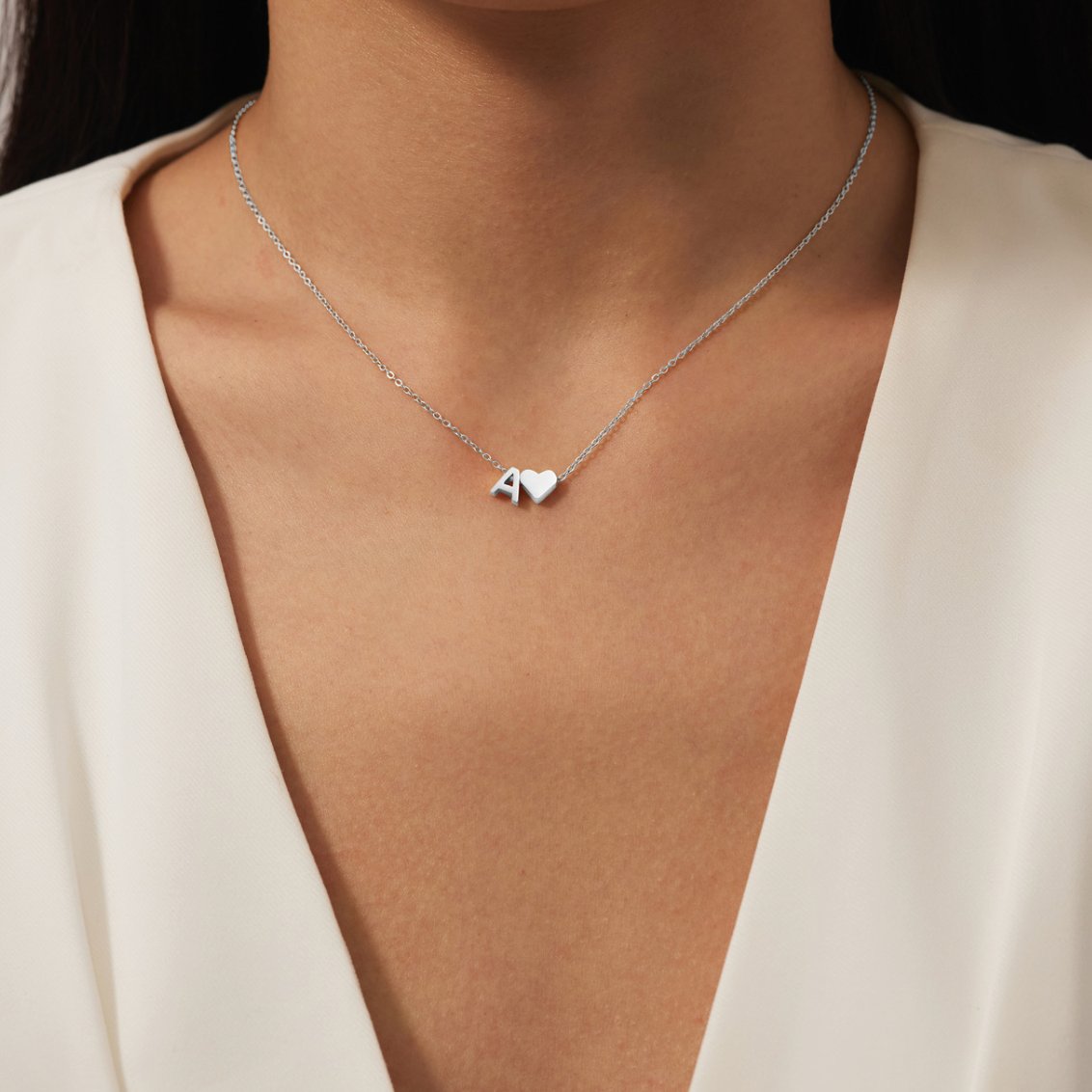 Voor altijd Liefde & Brief Zilveren Ketting