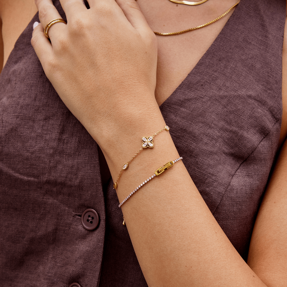 Vierbladige Klaver Kristallen Armband