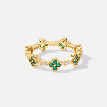 Vierbladige Klaver Kristallen Ring