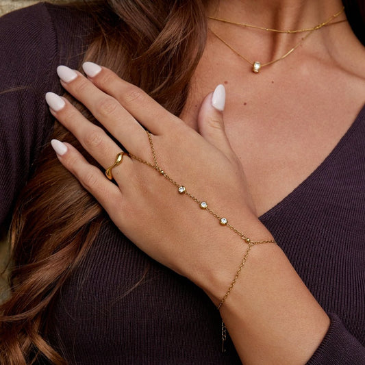Freya Crystal Hand Chain Armband