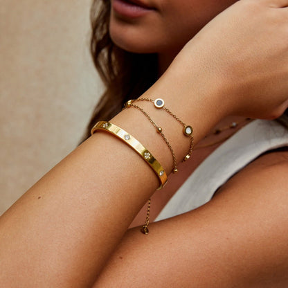 Gouden Klaver Bangle