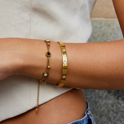 Gouden Klaver Bangle