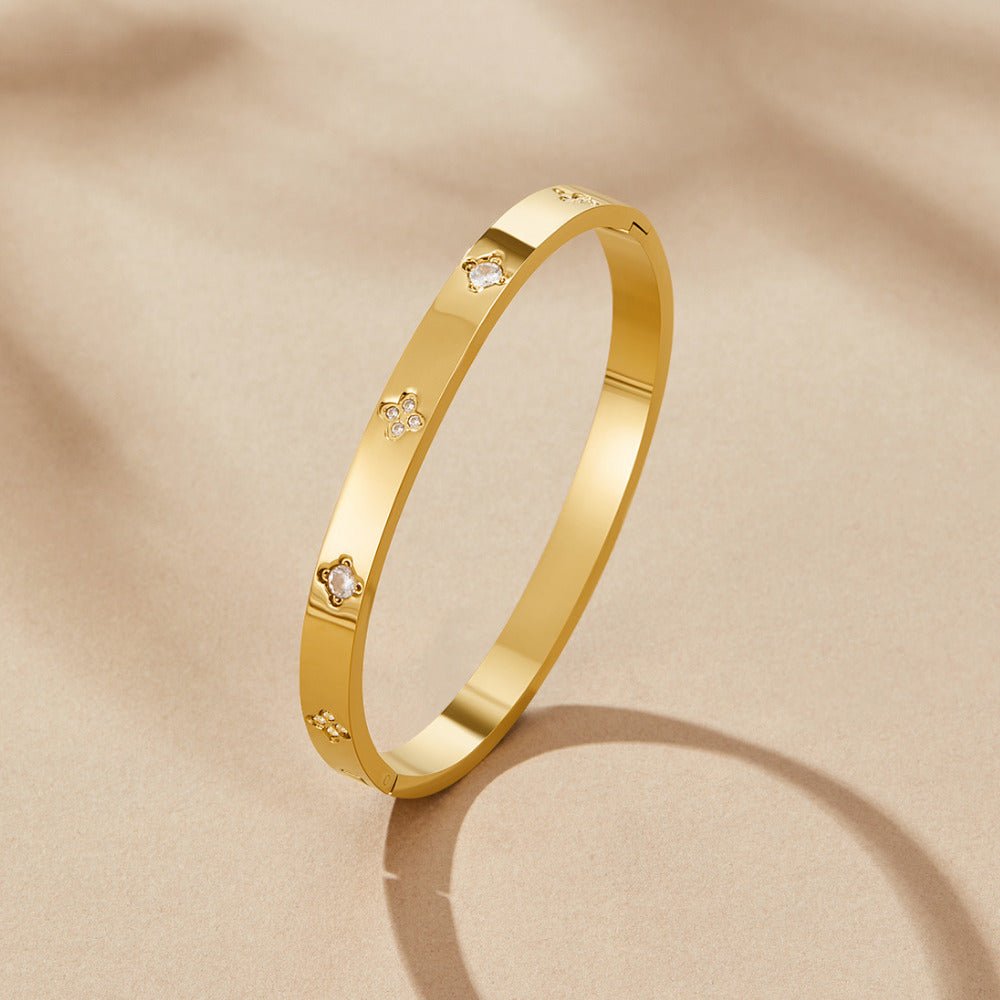 Gouden Klaver Bangle