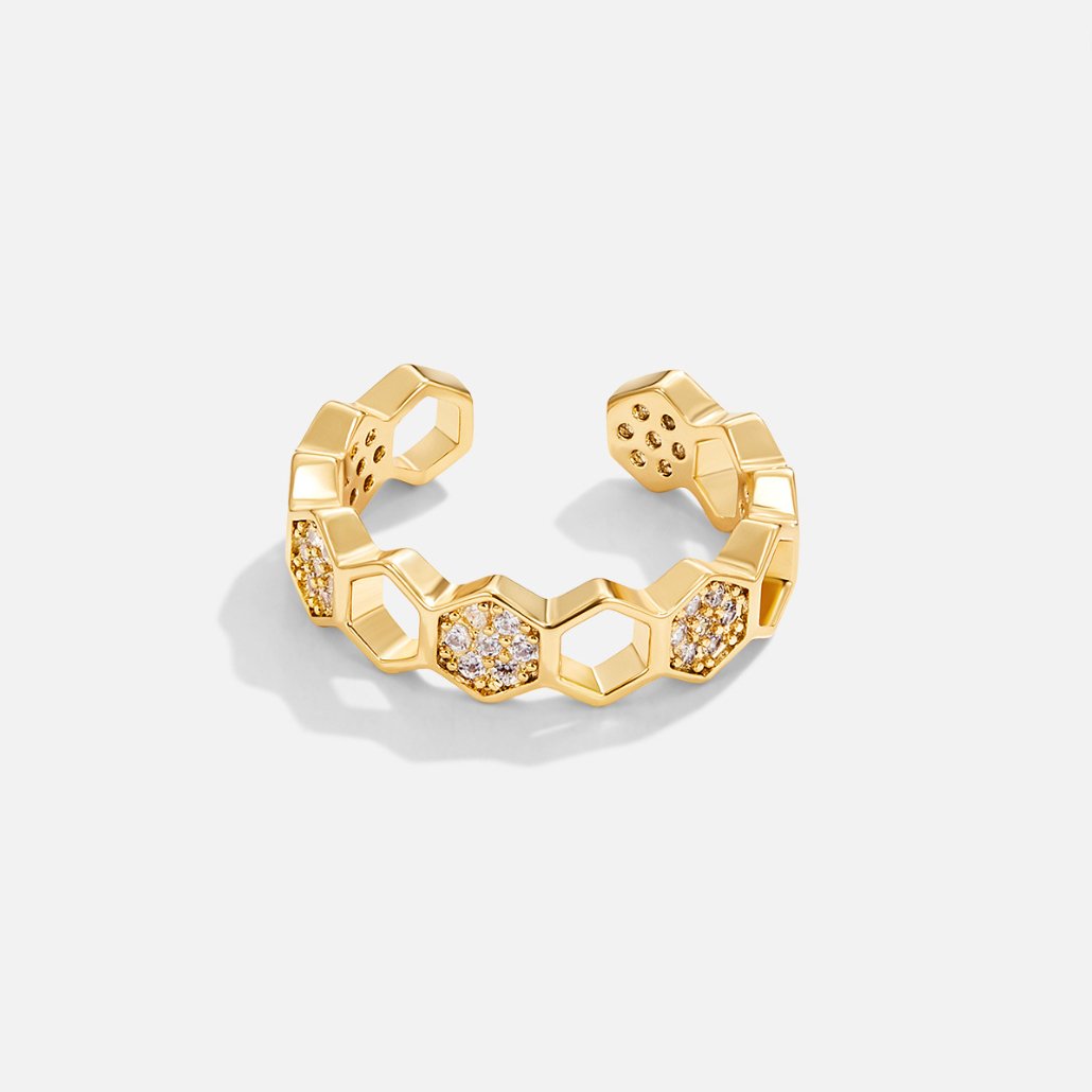 Gouden Geometrische Open Ring