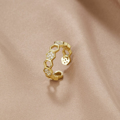 Gouden Geometrische Open Ring