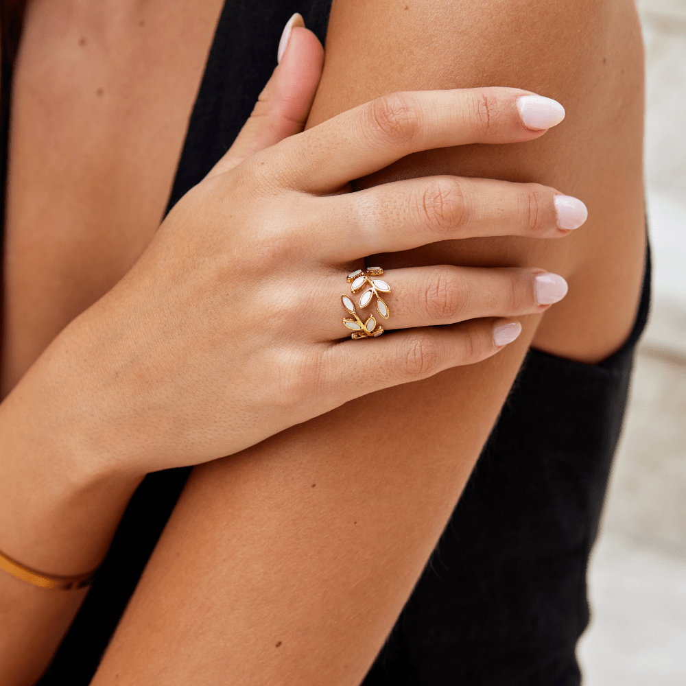 Gouden Blad Ring