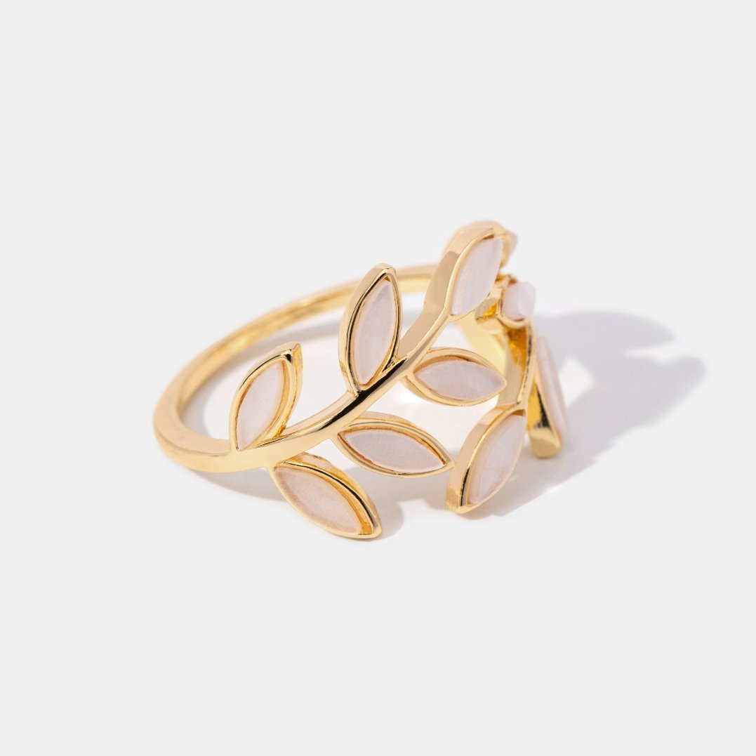 Gouden Leaf Motif Ring