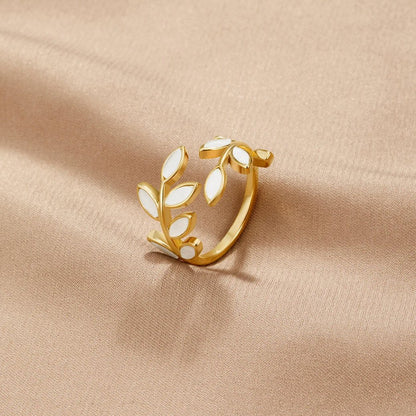 Gouden Leaf Motif Ring