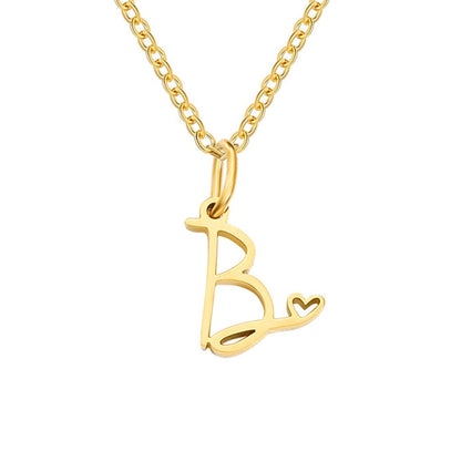 Gouden Letter Hart Ketting