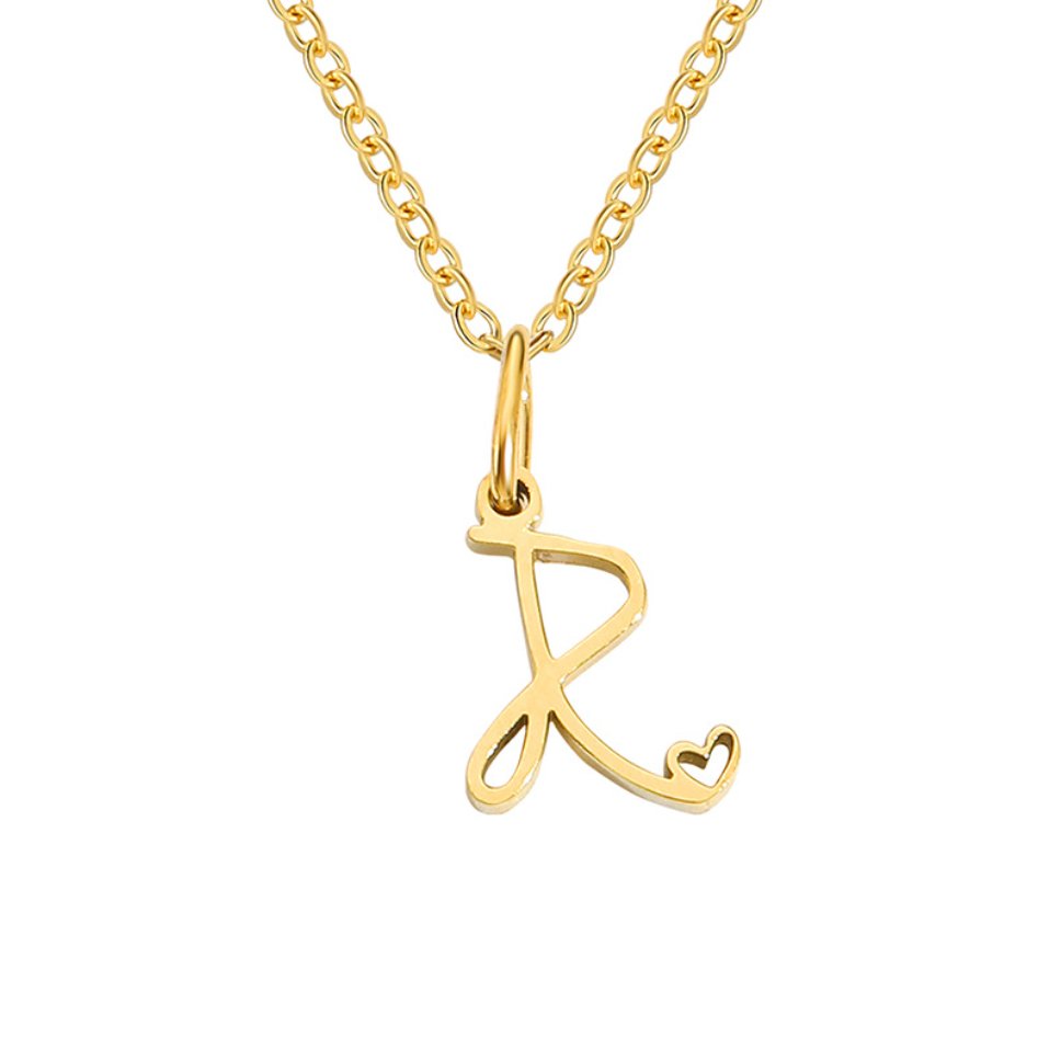 Gouden Letter Hart Ketting