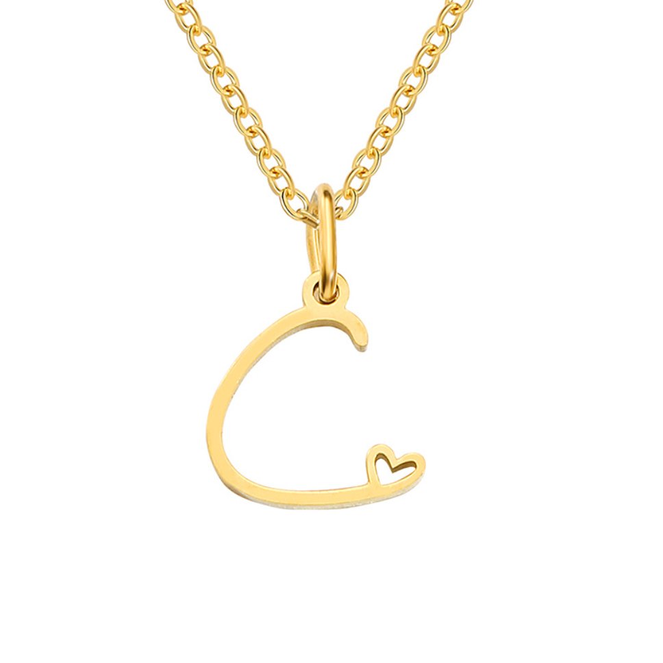 Gouden Letter Hart Ketting